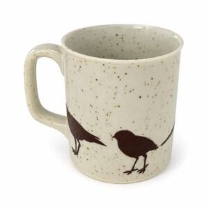 Speckled Stoneware Bird Coffee Mug Rustic Nature Wildlife Ceramic Cup 12 oz